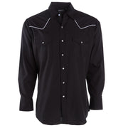 Men's Long Sleeve Western Snap Shirt with Contrast Piping
