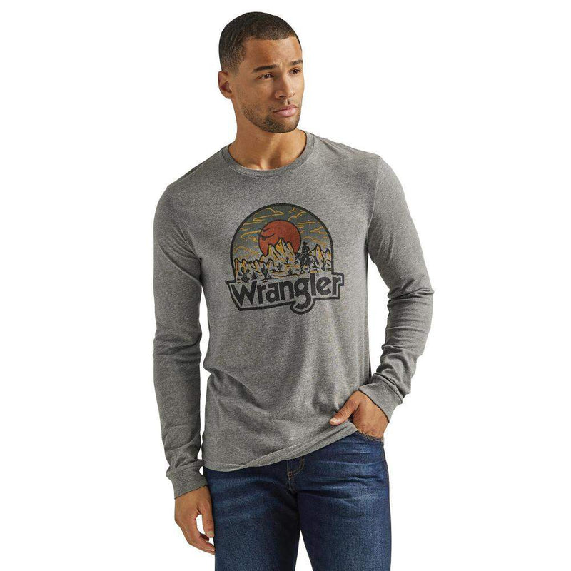 Wrangler Men's Graphite Long Sleeve Tee