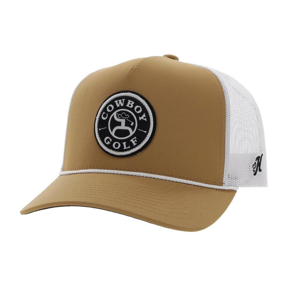 Hooey Cowboy Golf Tan and White Cap — NRS