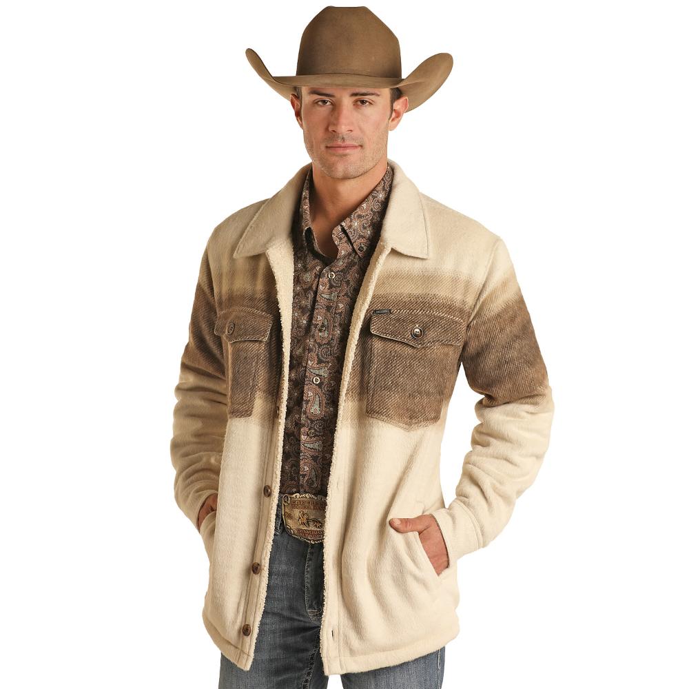 Panhandle Mens Border Stripe Shirt Jacket — NRS