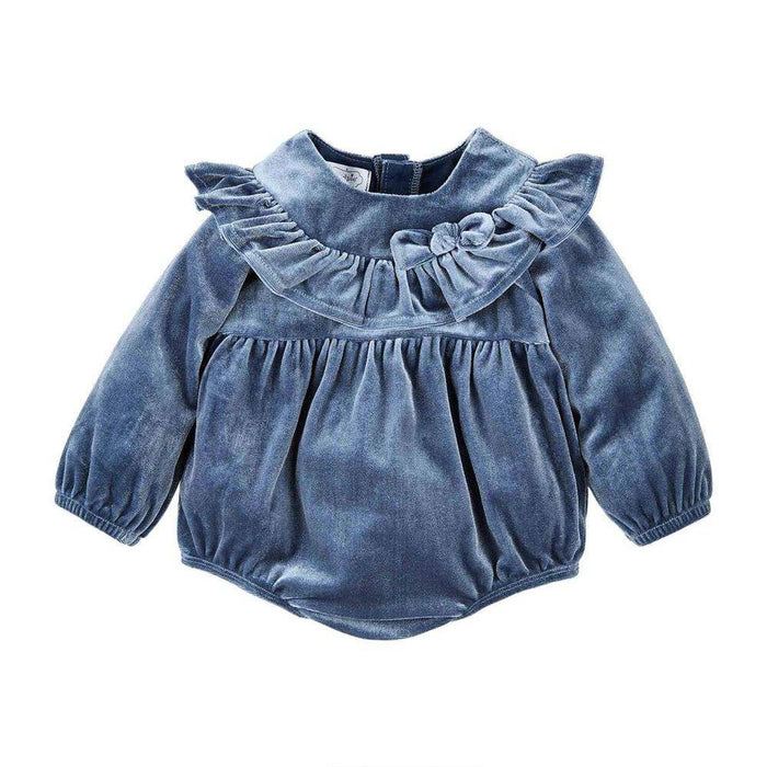 Mud Pie Girls Blue Velvet Bubble