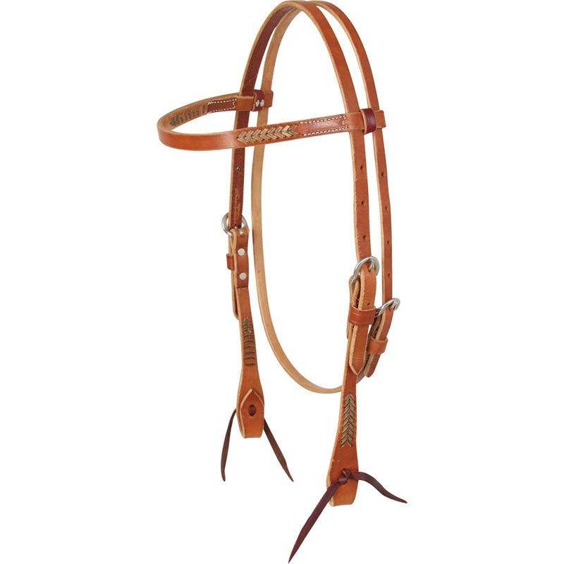 Martin Saddlery Browband Headstall with Rawhide Lacing