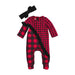 Mud Pie Buffalo Check Sleeper and Headband Set