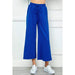 See And Be Seen Womens Royal Blue Wide Leg Cropped Pants