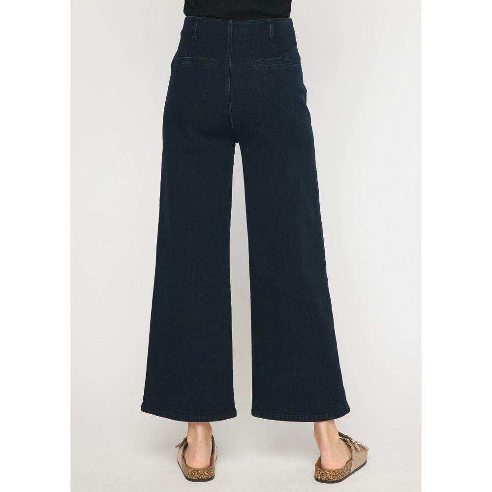 Entro Solid High-Waist Wide-Leg Drawstring Pants