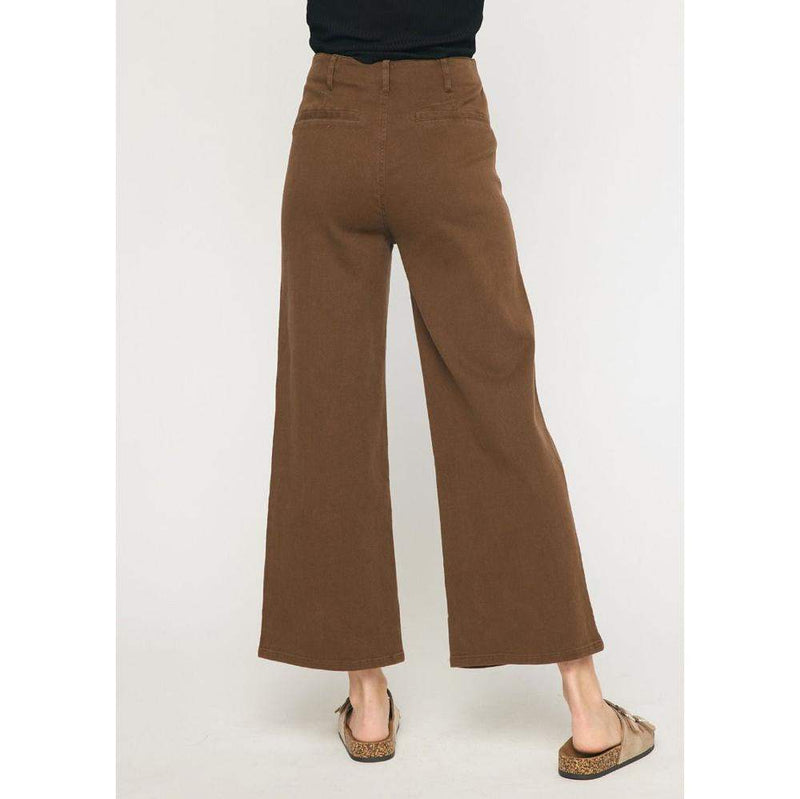 Womens Brown Wid Leg Pants