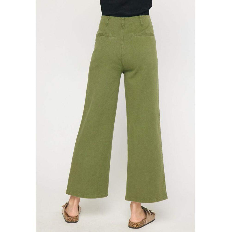 Entro Womens Olive Wide Leg Pants