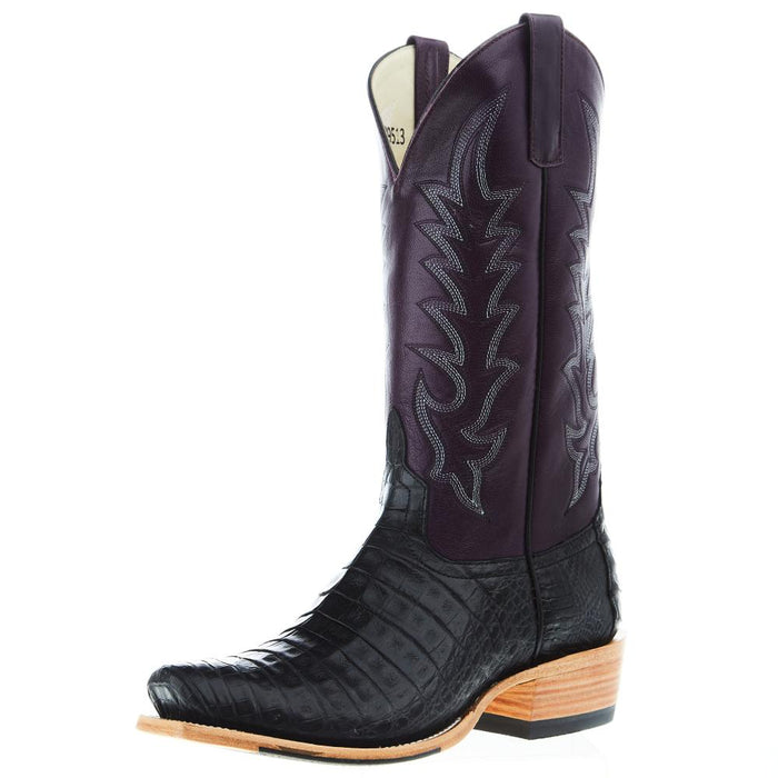 Men's Black Caiman Belly 13in Violet Top
