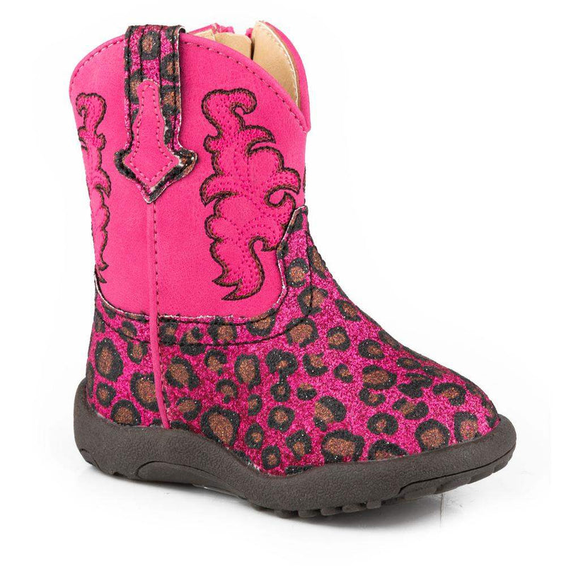 Roper Footwear Infants Glitter Wild Cat Pink Top Boot