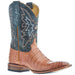 Mens George Strait Haggard Vintage caiman 11in Green Cowhide Top Boot