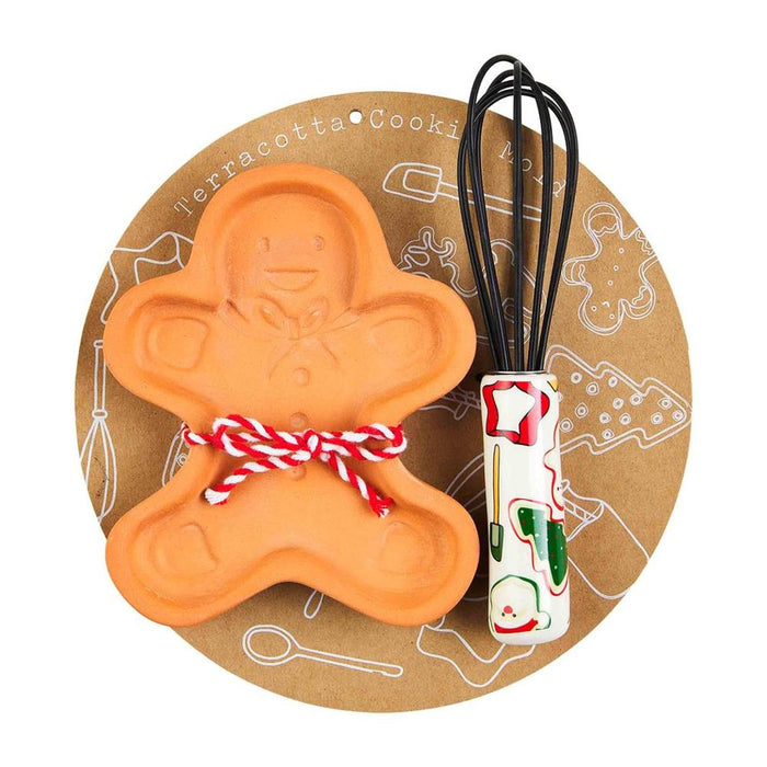 Mud Pie Gingerbread Cookie Mold and Whisk Set