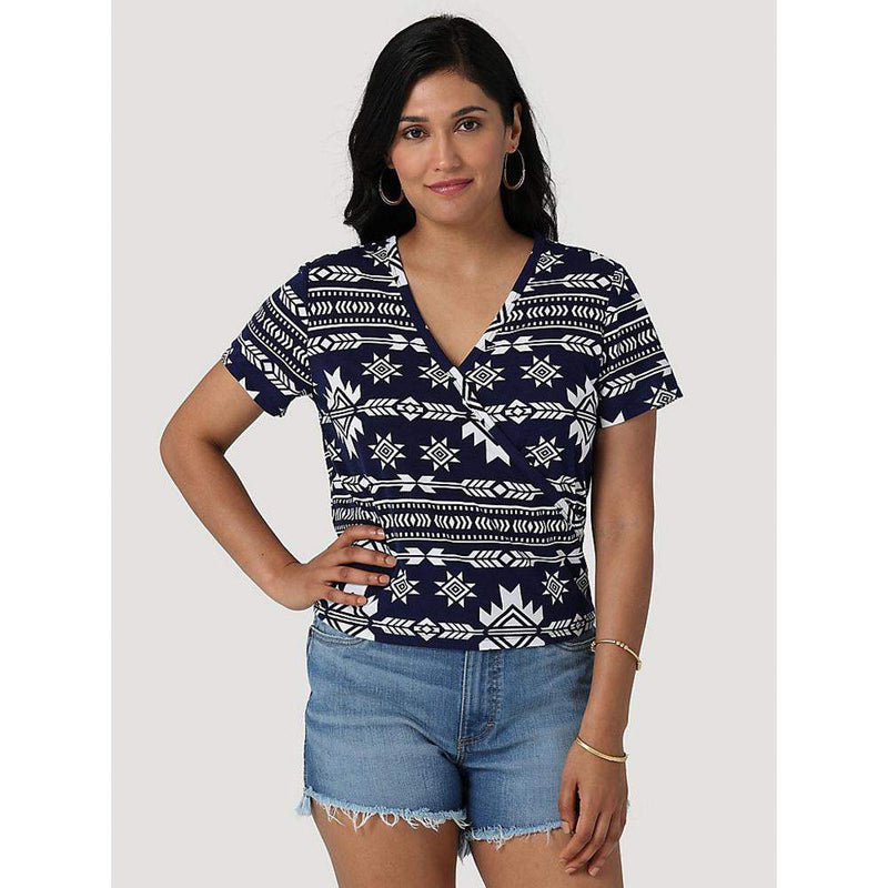 Wrangler Women's Cross Front Aztec Top