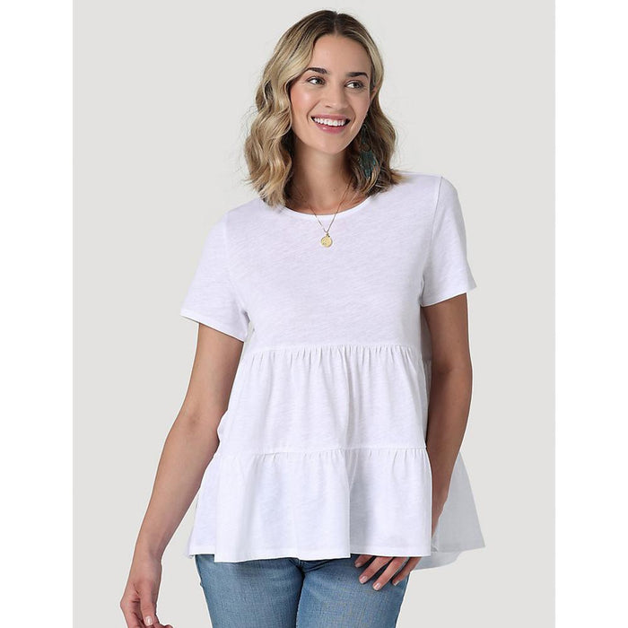 Women's White Short Sleeve Essential Knit