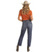 and Women's Distressed Crop Jean