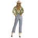 Rock & Roll Denim Womens Chain Fringe Hem Crop