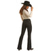 Womens Boot Stitch Button Flare