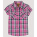 Wrangler Girls Short Sleeve Snap Plaid