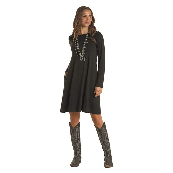 Panhandle Womens LS knit swing dress