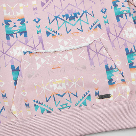 Hooey Girls' Pink Aztec Hoodie
