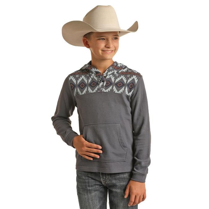 Boys Border Print Hoodie