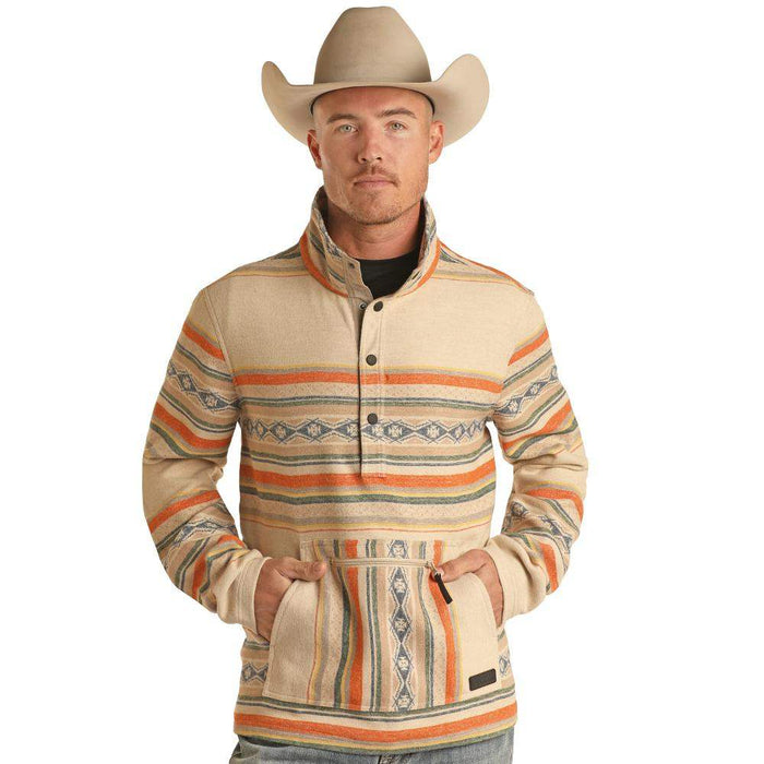 Mens Aztec Henley Pullover