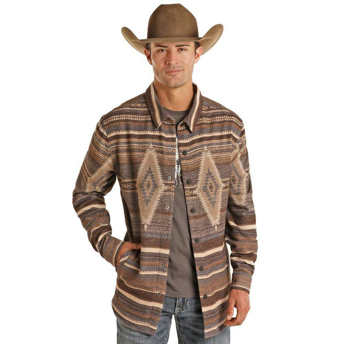 Rock & Roll Denim Mens Aztec Shirt Jacket