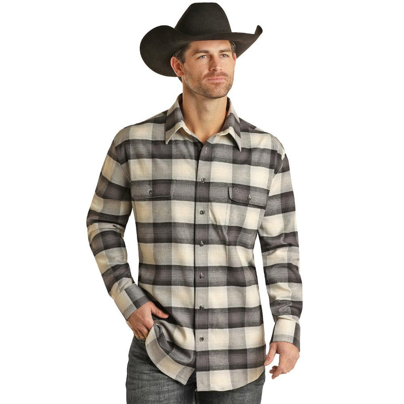 Mens Long Sleeve Plaid Shirt