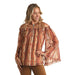 Panhandle Women's Off the Shoulder Printed Chiffon Top