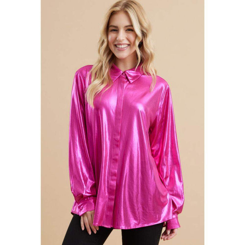 Jodifl Women's Hot Pink Long Sleeve Shirt