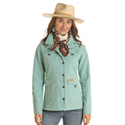 Women's Aquamarine Cotton Canvas Jacket