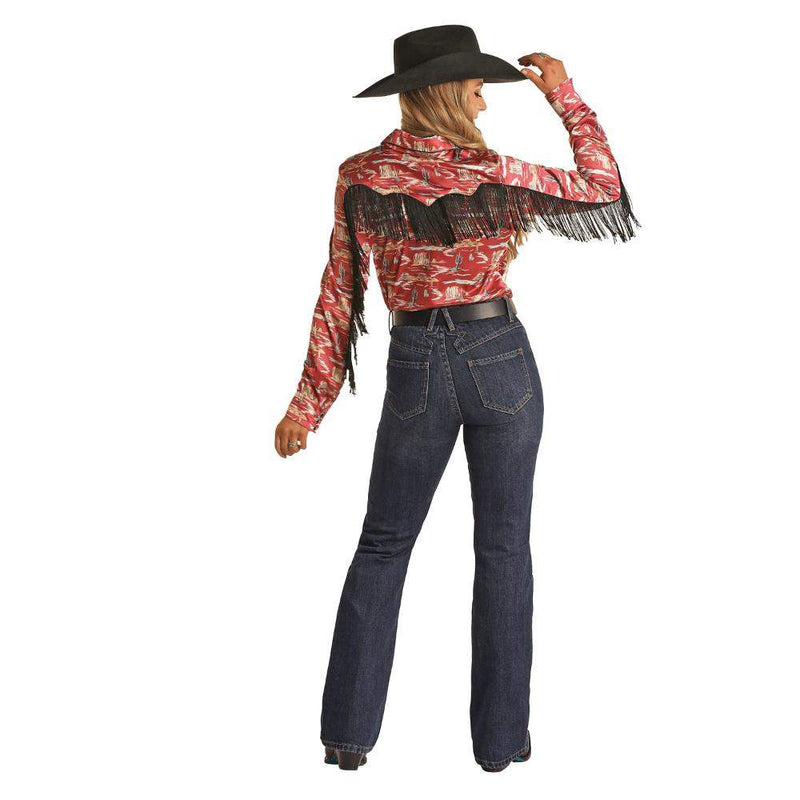 Rock & Roll Denim N Women's Star Backyoke Highrise Boot
