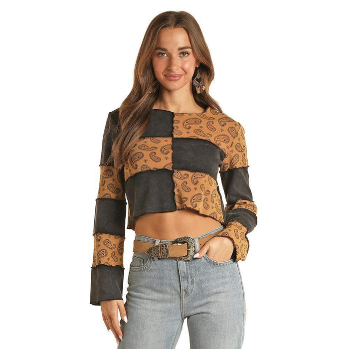 Rock & Roll Denim Women's Patchwork Top