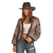 Rock & Roll Denim Women's Cardigan with Aztec Design