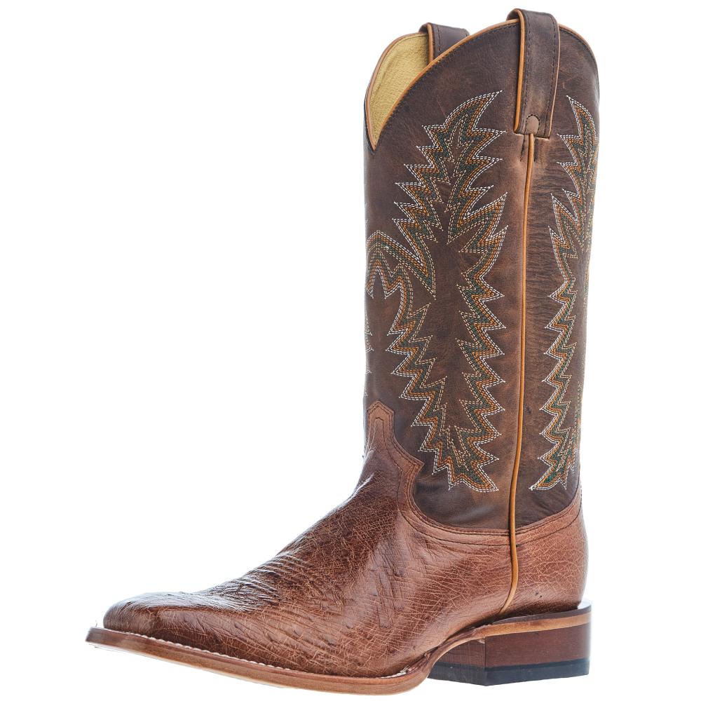 Justin Boots Men's Breck Cognac Smooth Ostrich Vamp 13 Walnut Cowhide — NRS