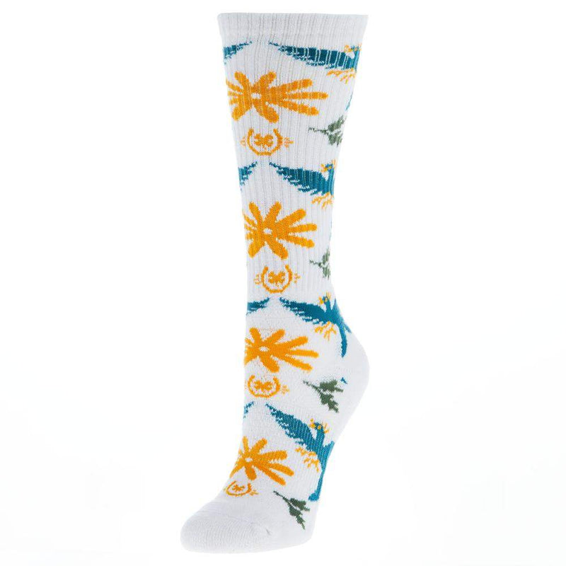 Lucky Chuck Bird White Performance Crew Sock