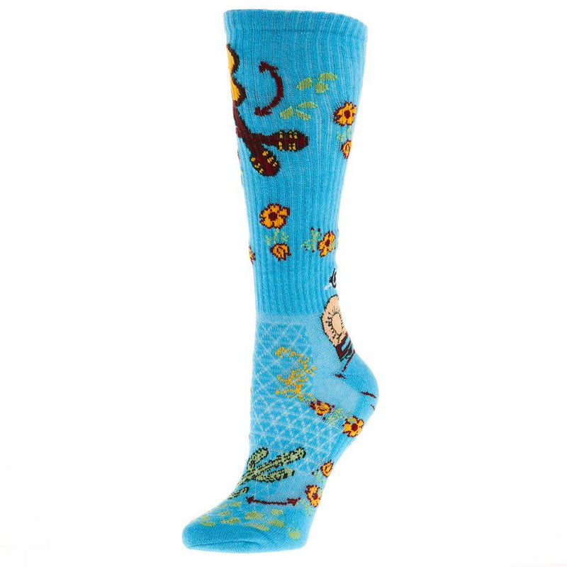 Lucky Chuck Fringe Nudie Turquoise Performance Crew Sock