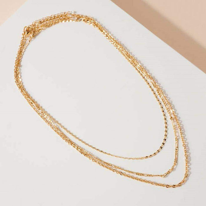 La Joul Figaro Gold yered Chain Necklace