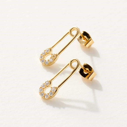 La Joul Imogen Gold Safety Pin Earrings