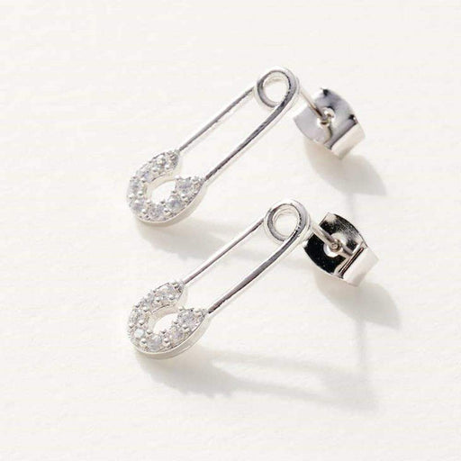 La Joul Imogen Silver Safety Pin Earrings