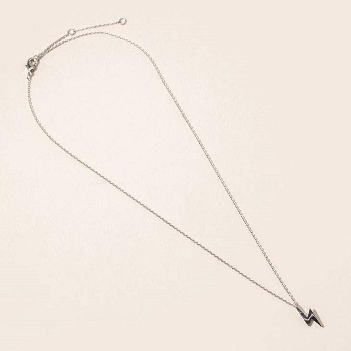 La Joul Kiera Silver Lightning Bolt Necklace