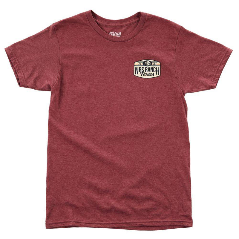 NRS Ranch Texas Striped Logo Maroon Tee