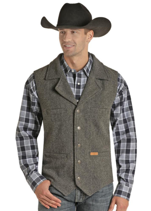 Powder River Men's Charcoal Solid Montana Vest