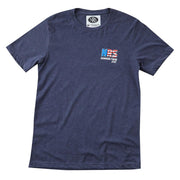 Summer Tour 23 Heather Navy Flag Tee