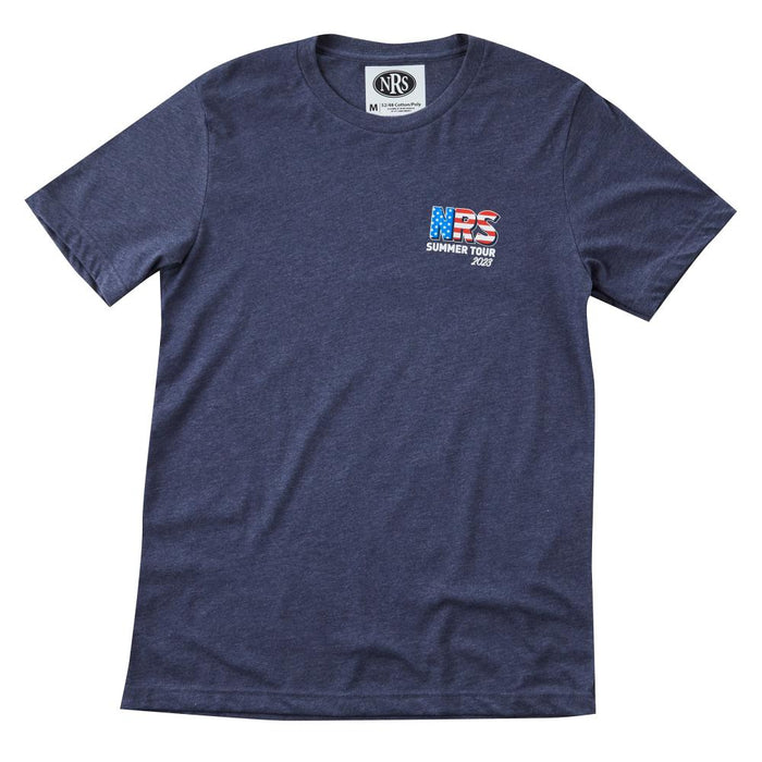 Summer Tour 23 Heather Navy Flag Tee