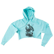 The Whole Herd Women's Buck Em Blue Cropped Hoodie