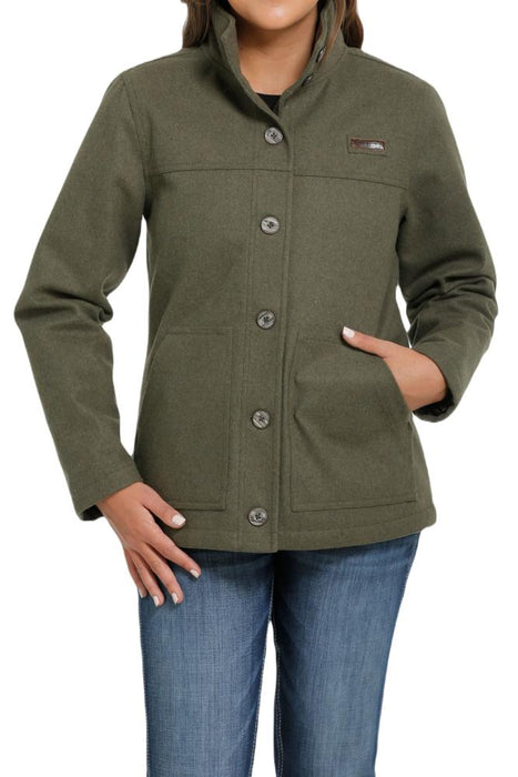 Women's Olive Wooly Coat