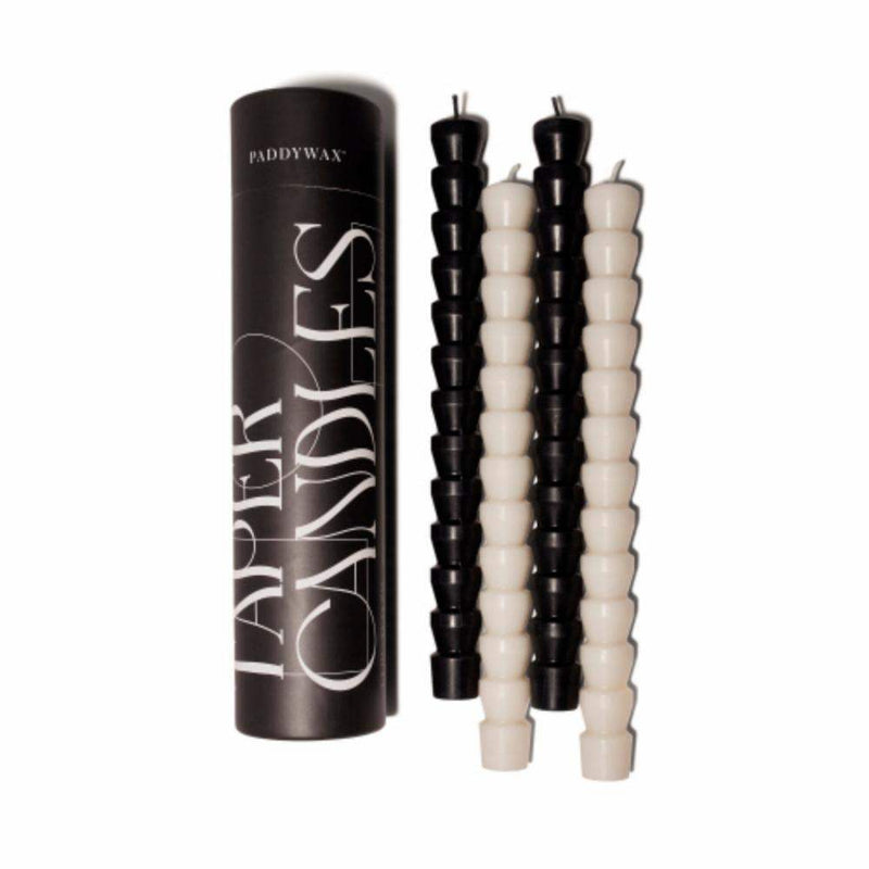 Paddywax 4 Piece Black and White Taper Candles