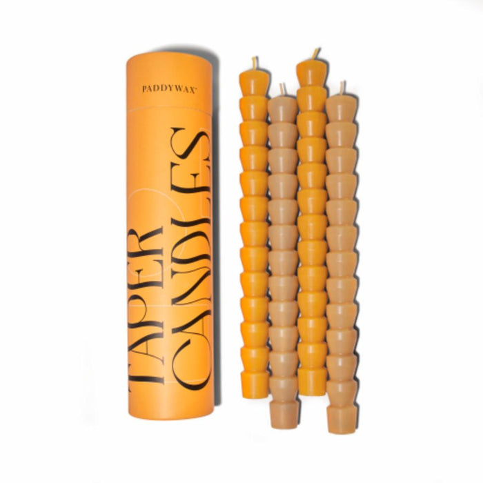 4 Piece Burnt Orange and Peach Taper Candles