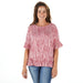 True Blue Ethyl Women's Stripe Blouse with Ruffles