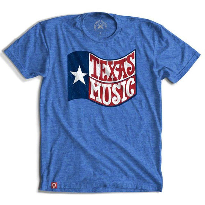 Tumbleweed Texstyles Texas Music Flag Blue Tee